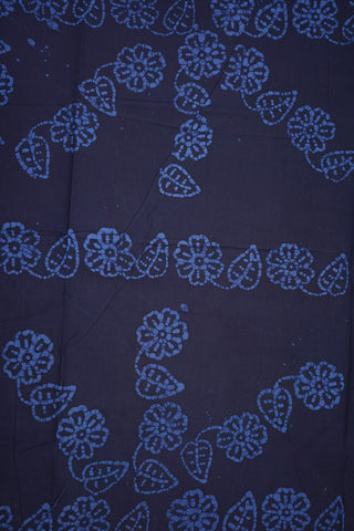 Allover Floral Design Space Blue Sungudi Cotton Saree