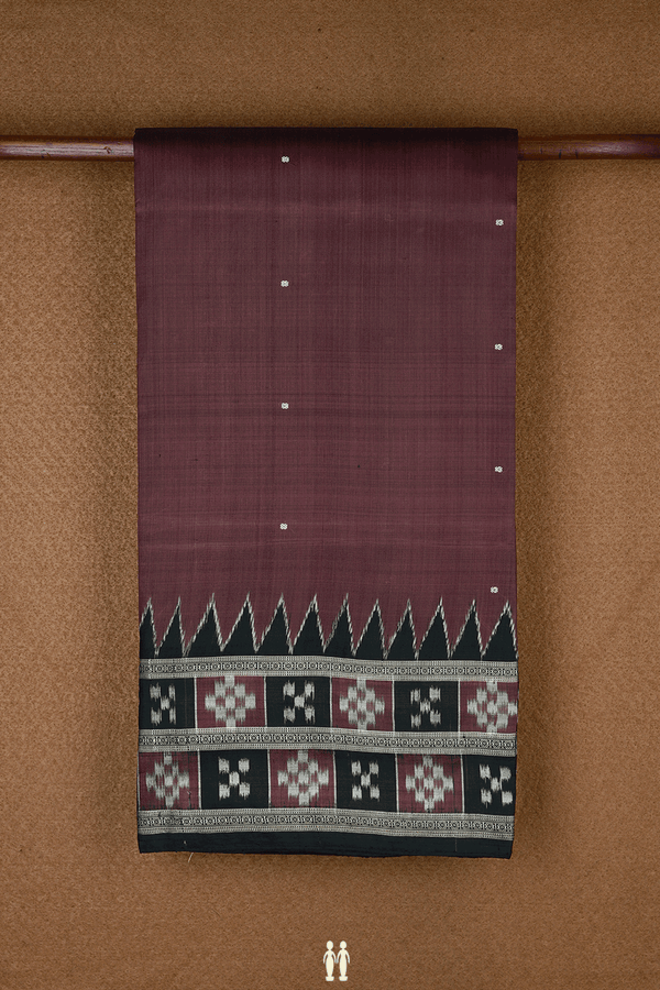 Allover Threadwork Buttis Cocoa Brown Odisha Silk Saree
