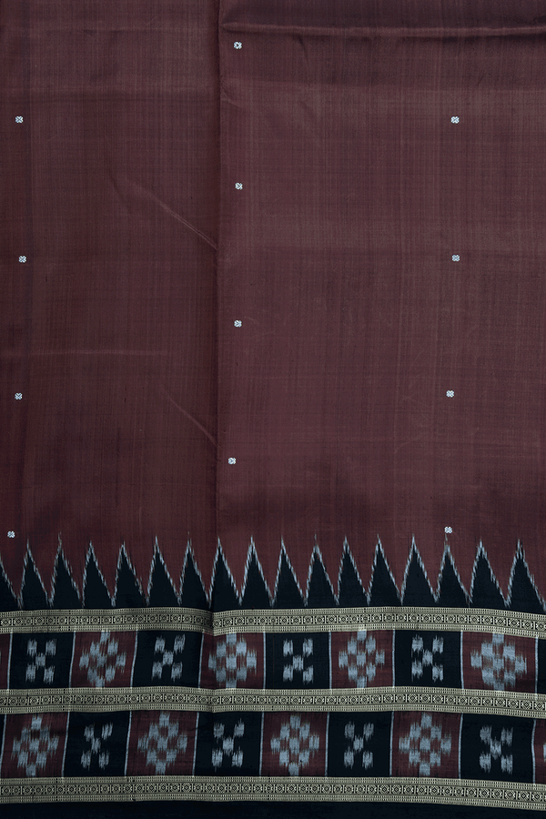 Allover Threadwork Buttis Cocoa Brown Odisha Silk Saree