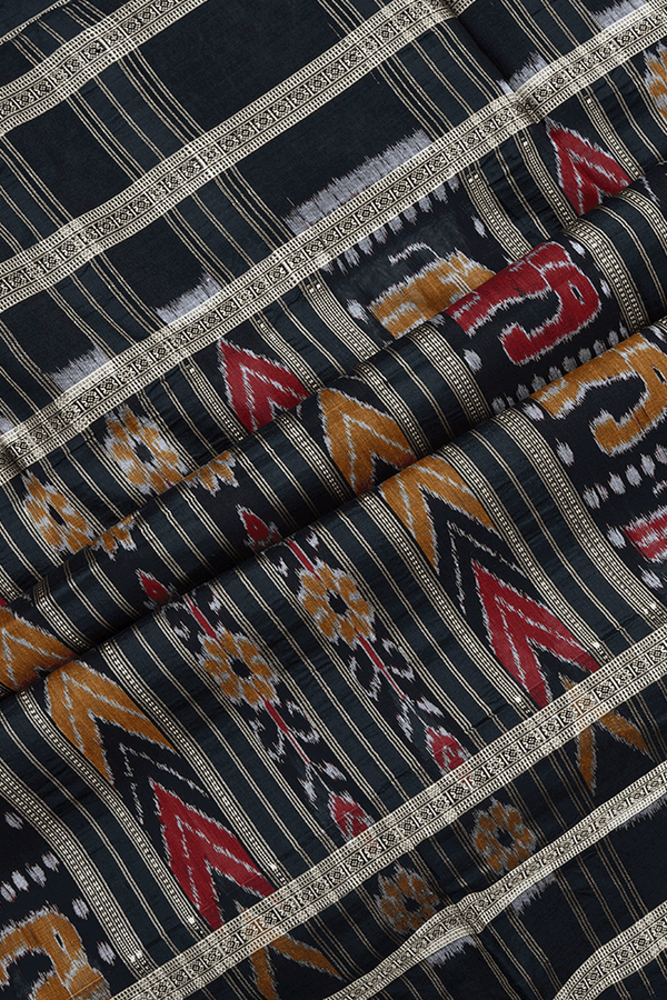 Allover Threadwork Buttis Cocoa Brown Odisha Silk Saree