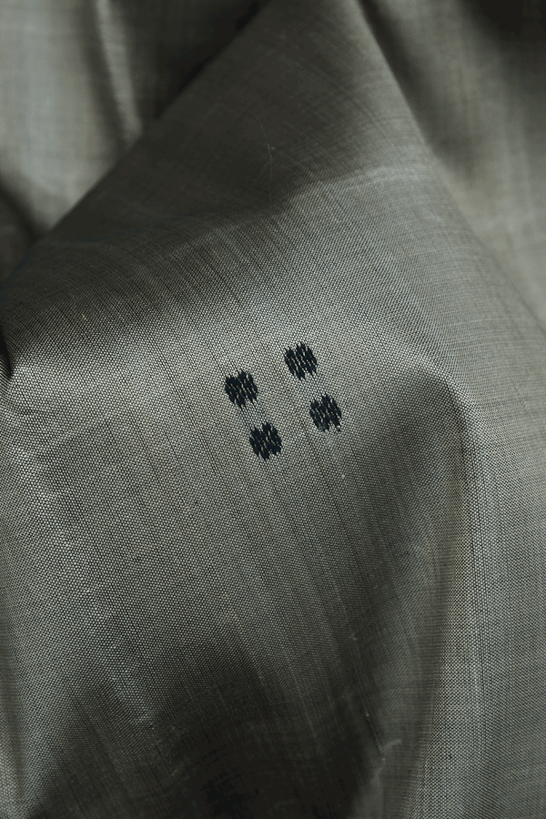 Allover Threadwork Buttis Khaki Odisha Silk Saree