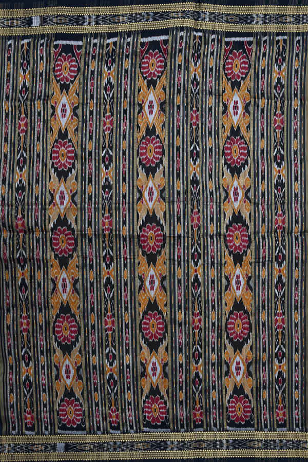 Allover Threadwork Buttis Khaki Odisha Silk Saree