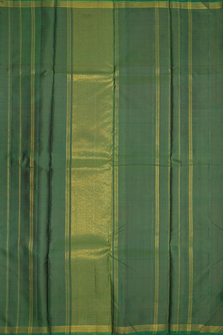Allover Threadwork Stripes Fern Green Kanchipuram Silk Saree