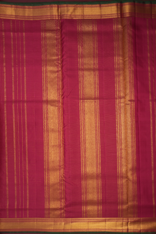 Zari Checked Ruby Red Kanchipuram Nine Yards Silk Saree