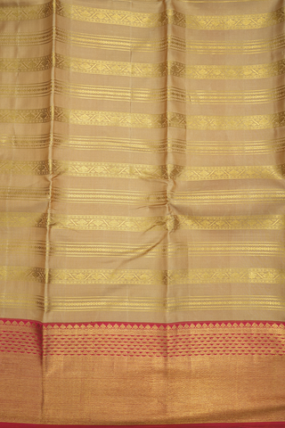 Allover Zari Design Tan Brown Kanchipuram Silk Saree