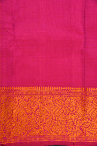 Annam Butta Contrast Border Hot Pink Kanchipuram Silk Saree