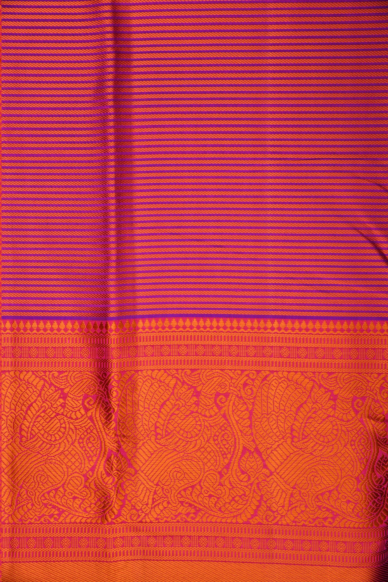 Annam Butta Contrast Border Hot Pink Kanchipuram Silk Saree