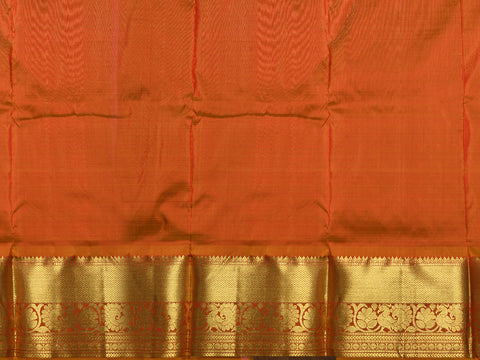 Annam Korvai Border With Bindi Buttis Maroon Kanchipuram Silk Unstitched Pavadai Sattai Material