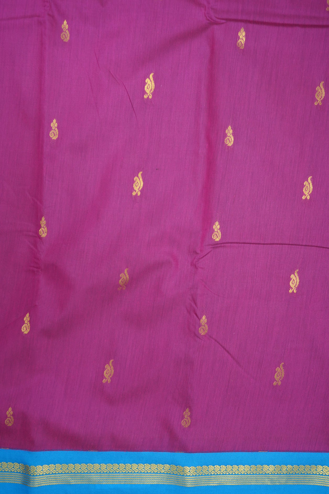 Contrast Paisley Zari Border Rose Purple Apoorva Semi Silk Saree