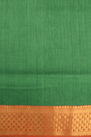 Arai Maadam Border Bold Green Mangalagiri Cotton Saree