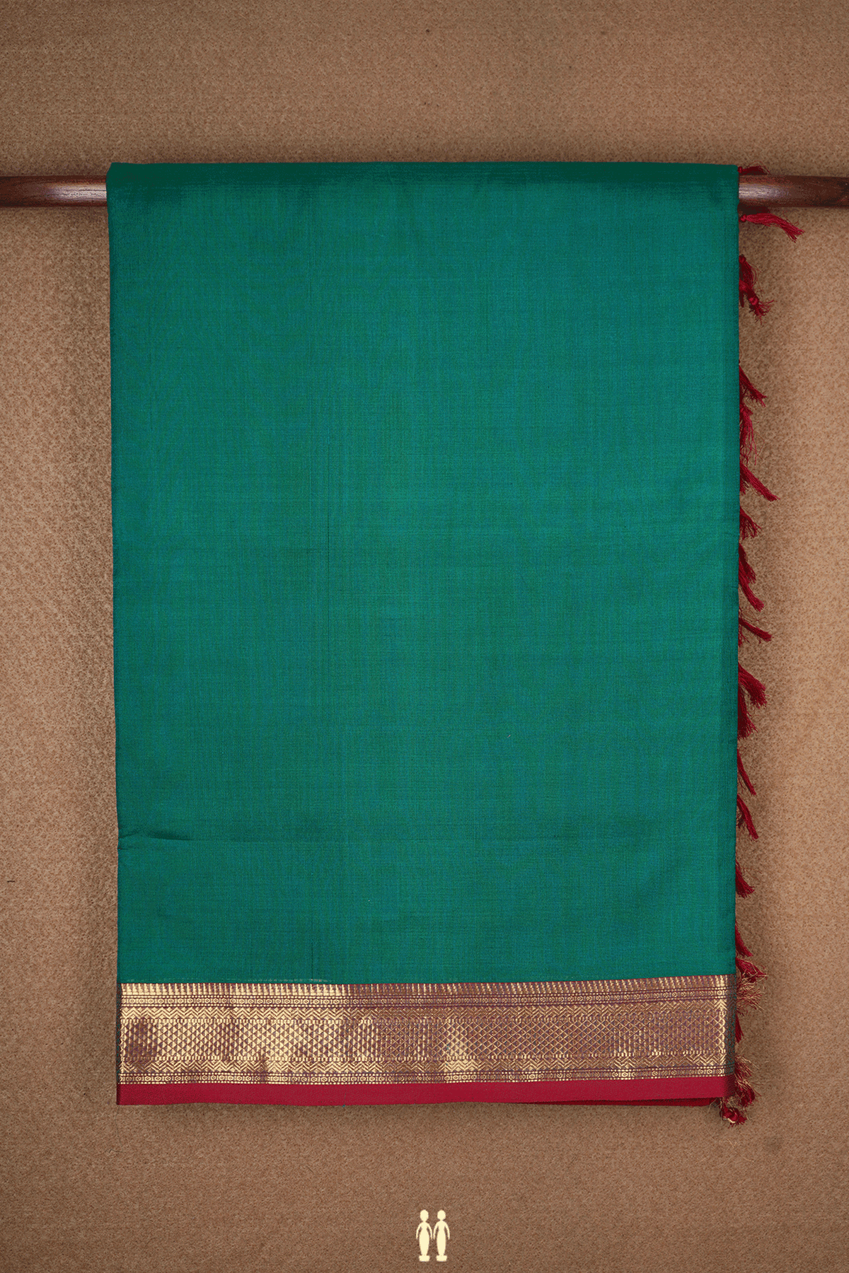 Arai Maadam Border Emerald Green Nine Yards Silk Cotton Saree