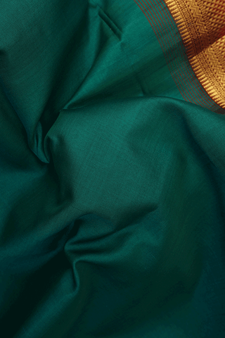 Arai Maadam Border Emerald Green Nine Yards Silk Cotton Saree