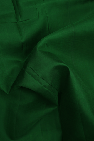 Arai Maadam Border Plain Emerald Green Nine Yards Silk Saree