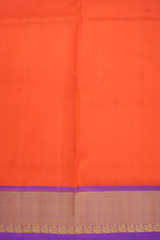 Arai Madam And Peacock Zari Border Bright Orange Nine Yards Silk Saree