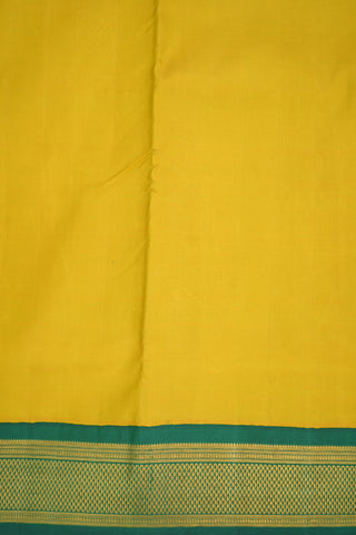 Arai Madam Border Lemon Yellow Nine Yards Silk Saree