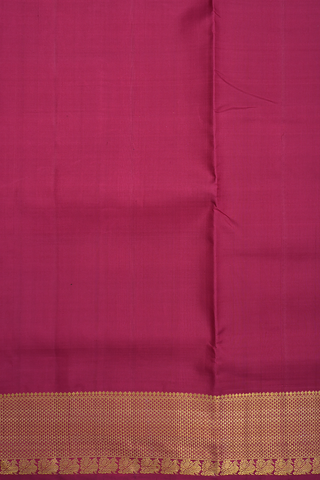 Arai Madam Border Rose Red Kanchipuram Nine Yards Silk Saree