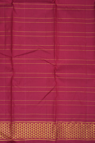 Peacock Paisley Zari Checked Rust Red Kanchipuram Silk Saree
