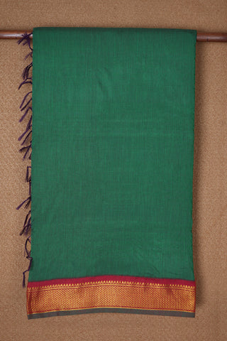 Arai Maadam Zari Border Emerald Green Kalyani Cotton Saree