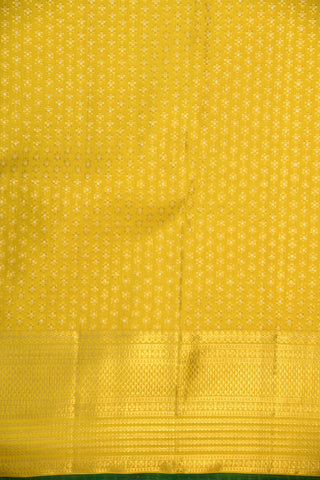 Arai Madam Zari Border In Brocade Melon Yellow Kanchipuram Silk Saree