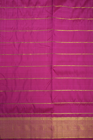 Arai Maadam Border Magenta Kanchipuram Nine Yards Silk Saree