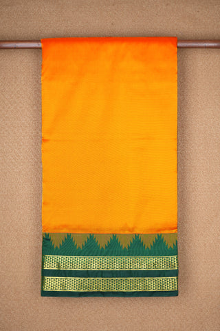 Arai Madam Zari Border Marigold Orange Nine Yards Silk Saree