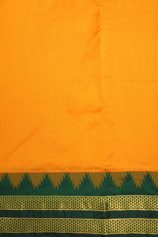 Arai Madam Zari Border Marigold Orange Nine Yards Silk Saree