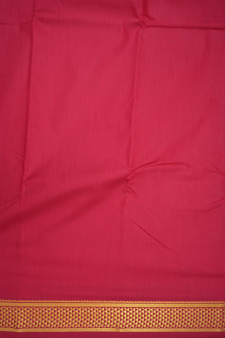 Arai Madam Zari Border Plain Scarlet Red Apoorva Semi Silk Saree