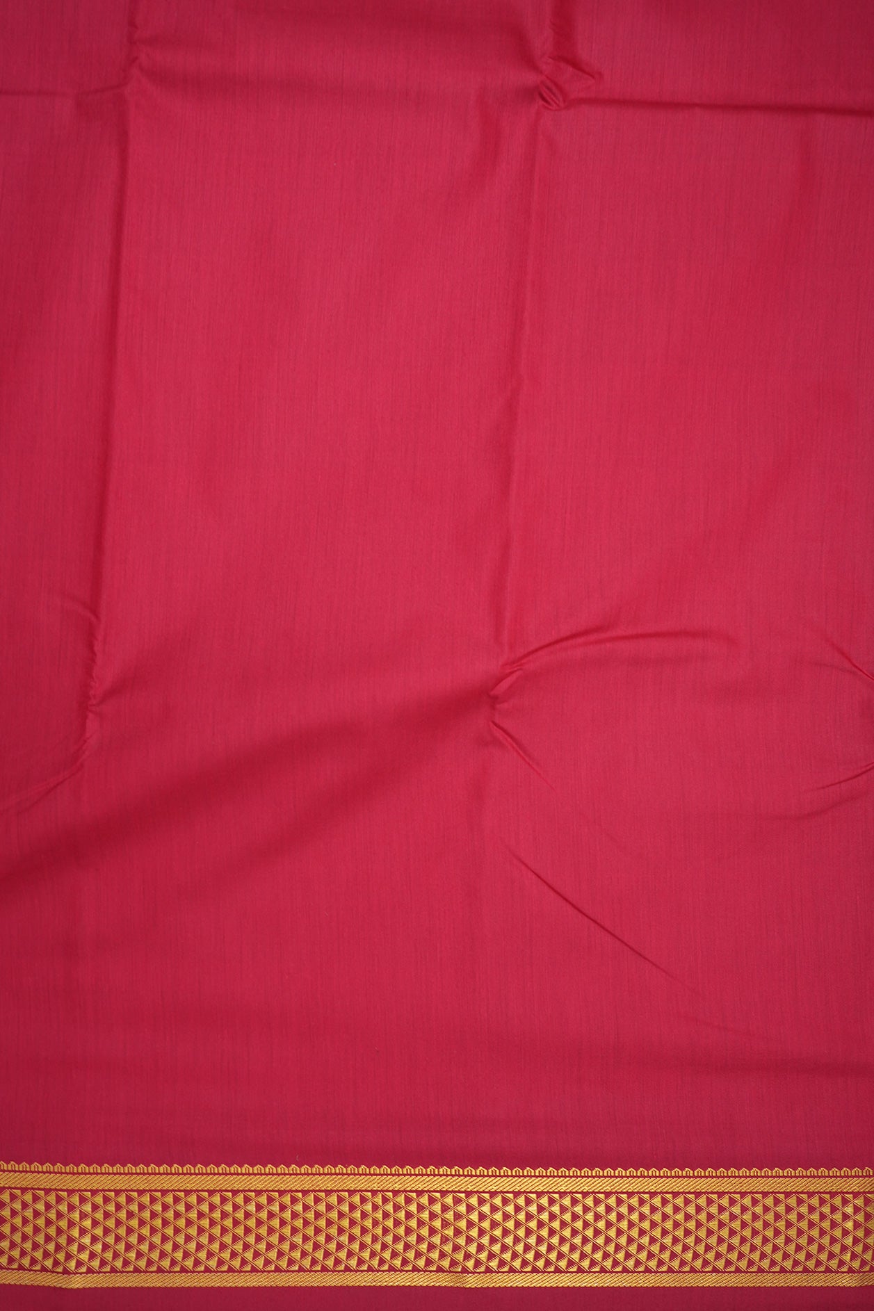 Arai Madam Zari Border Plain Scarlet Red Apoorva Semi Silk Saree