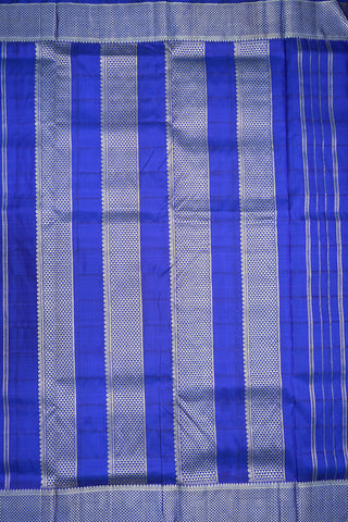 Arai Madam Border Royal Blue Kanchipuram Nine Yards Silk Saree