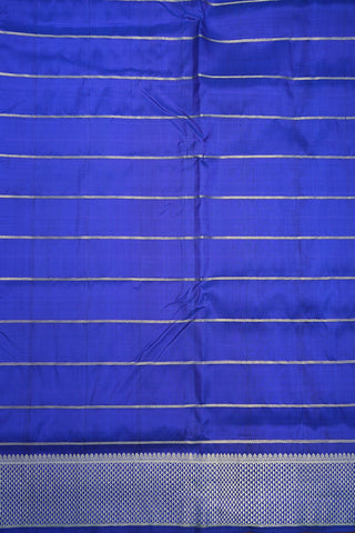 Arai Madam Border Royal Blue Kanchipuram Nine Yards Silk Saree