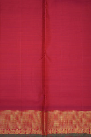 Arai Madam Border Ruby Red Kanchipuram Nine Yards Silk Saree