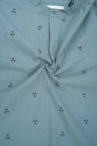 Arrow Motifs Aegean Blue Cotton Short Kurta
