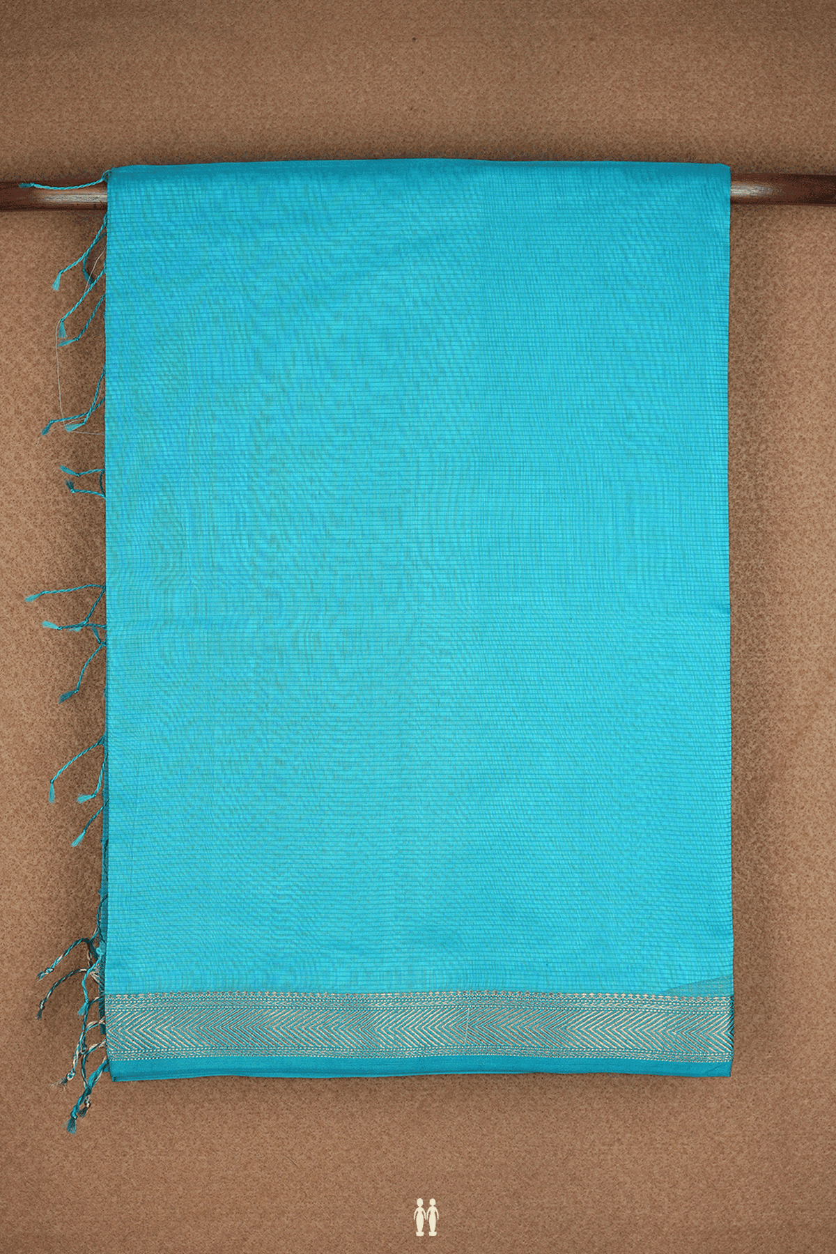 Arrow Zari Border Sky Blue Maheswari Silk Cotton Saree