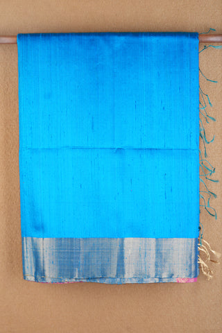 Bavanchi Border Azure Blue Raw Silk Saree