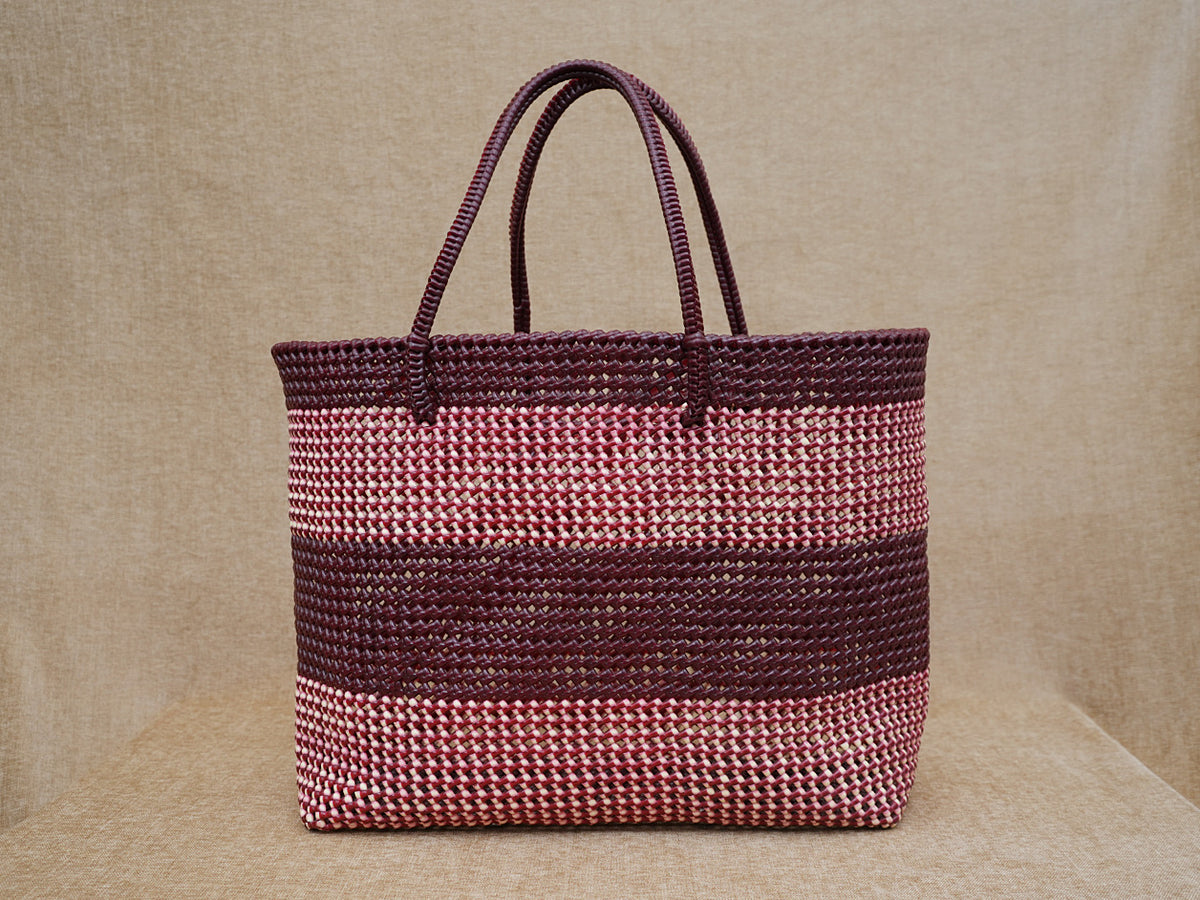 Hand Made Maroon And Blush Pink Wire Bag