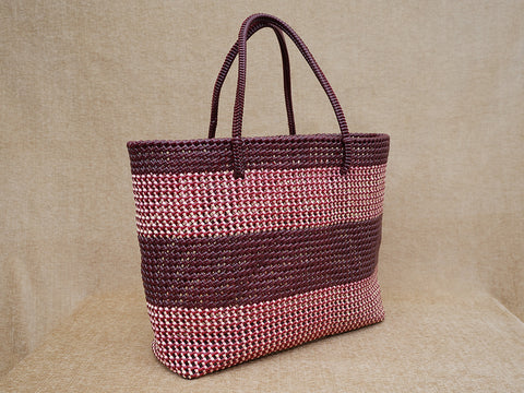 Hand Made Maroon And Blush Pink Wire Bag