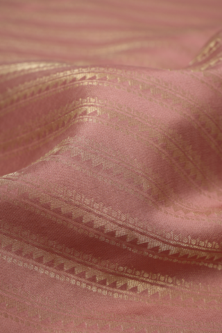 Allover Stripes Design Rose Beige Mysore Silk Saree