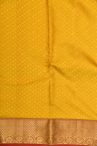 Zari Border With Self Paisley Threadwork Buttis Yellow Kanchipuram Silk Saree