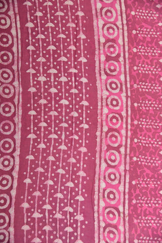 Bagru Printed Mauve Pink Hyderabad Cotton Saree