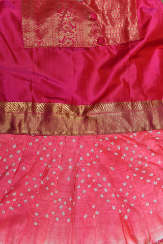 Bandhani Design Magenta And Pink Pavadai Sattai