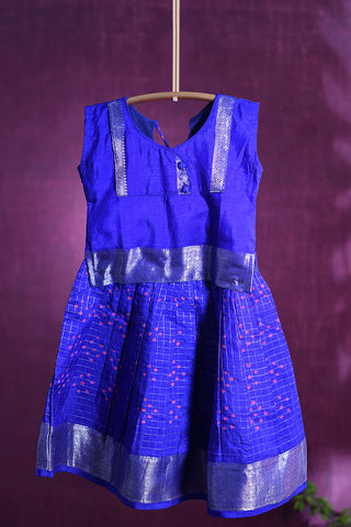 Bandhani Design Royal Blue Pavadai Sattai