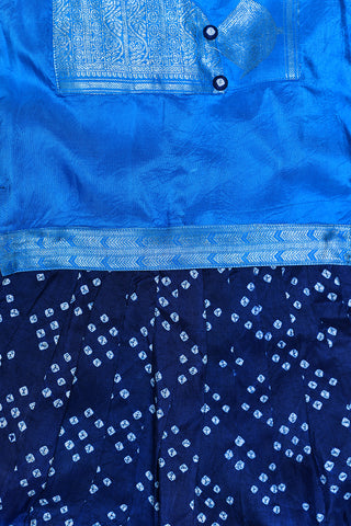 Bandhani Design Sky Blue And Navy Blue Pavadai Sattai