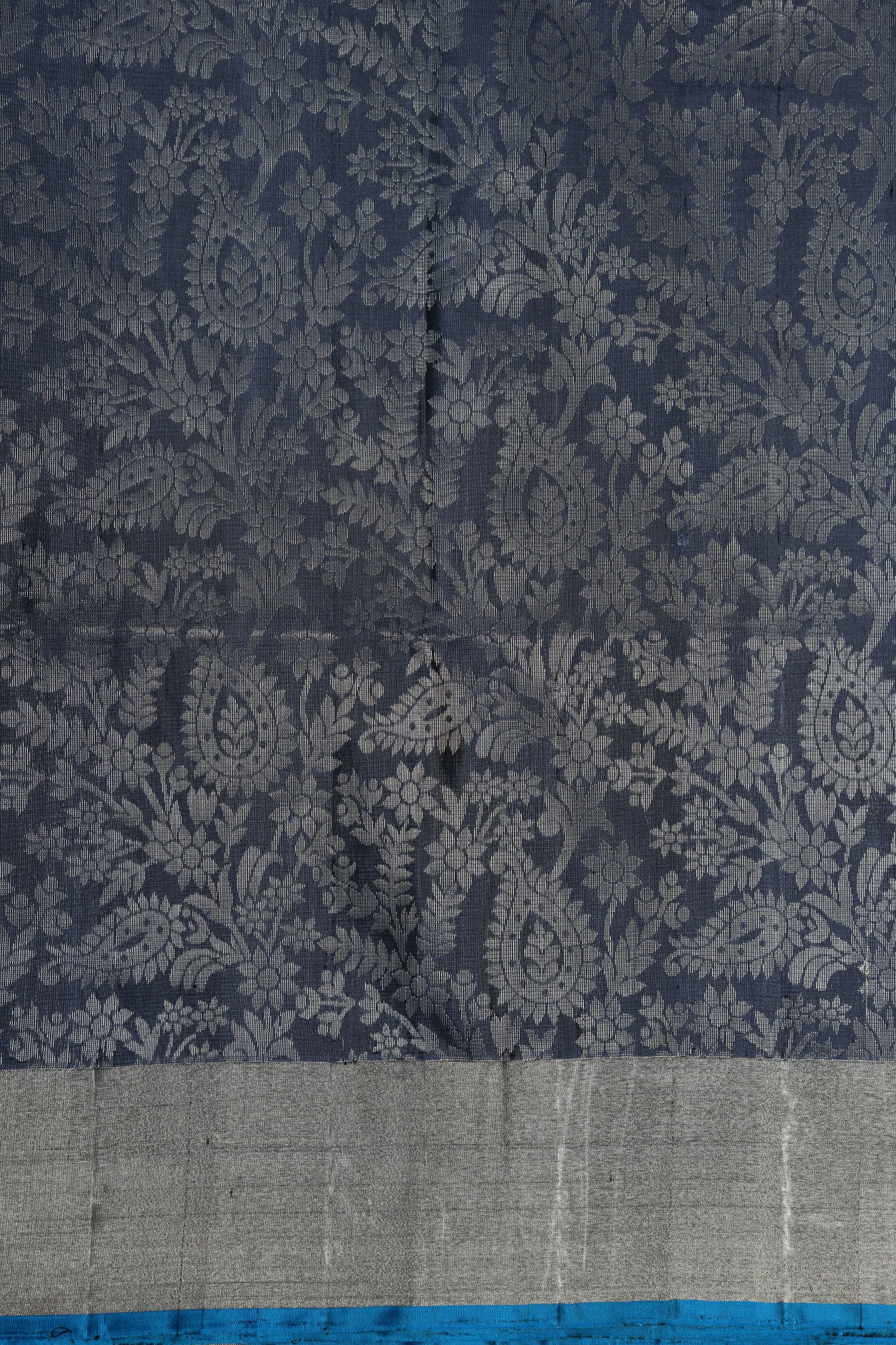 Brocade With Bavanchi Border Charcoal Grey Soft Silk Saree