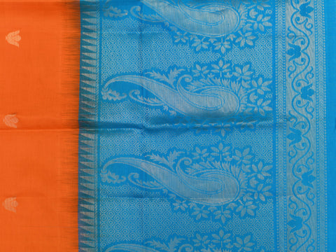 Bavanchi Border In Buttas Cerulean Blue Soft Silk Unstitched Salwar Material