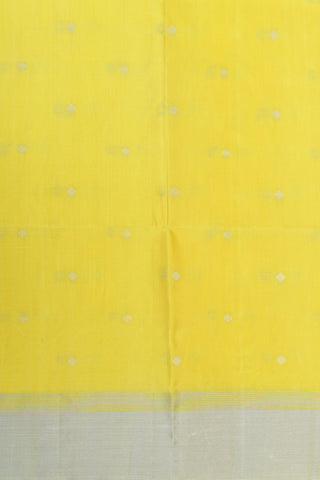 Bavanchi Border In Buttis Lemon Yellow Soft Silk Saree