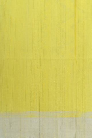 Bavanchi Border In Buttis Lemon Yellow Soft Silk Saree