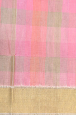Bavanchi Border In Checks Multicolor Kora Silk Cotton Saree