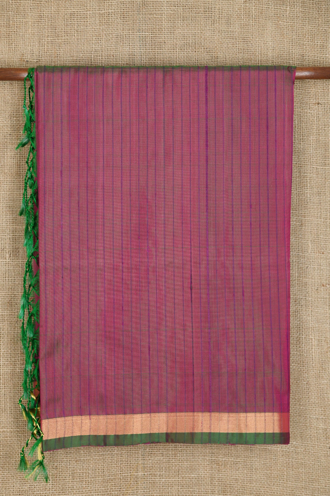 Bavanchi Border In Self Stripes Manthulir Color Soft Silk Saree