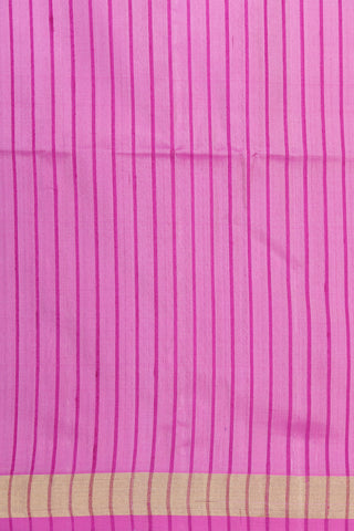Bavanchi Border In Stripes Rose Pink Soft Silk Saree