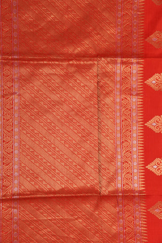 Bavanchi Border In Zari Bindi Buttis Bright Orange Soft Silk Saree